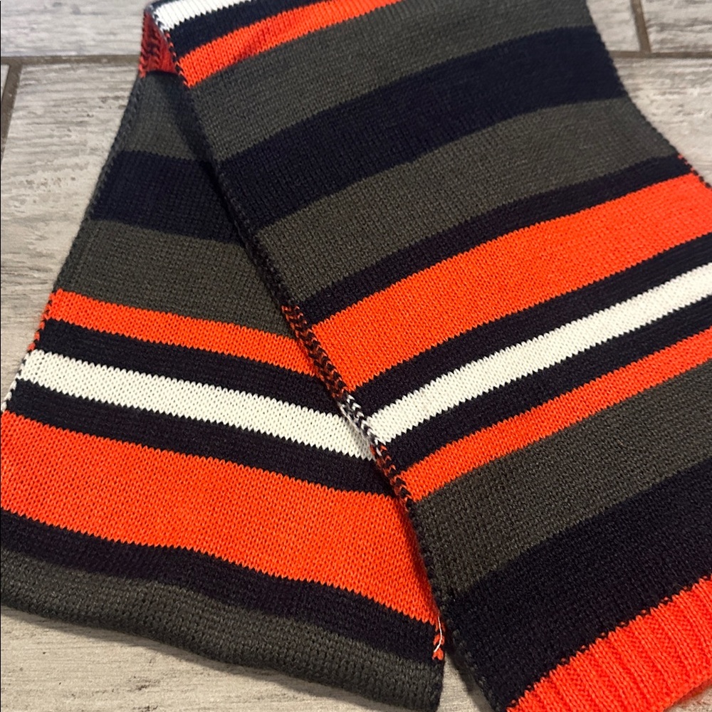 Striped Knit Scarf in Orange, Black, and White WARM Denver Broncos NWOT.